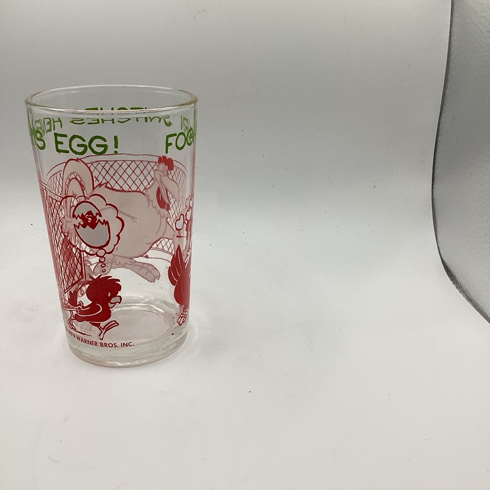 Vintage Cartoon Chicken Glass Foghorn Leghorn juice glass - Picture 3 of 5